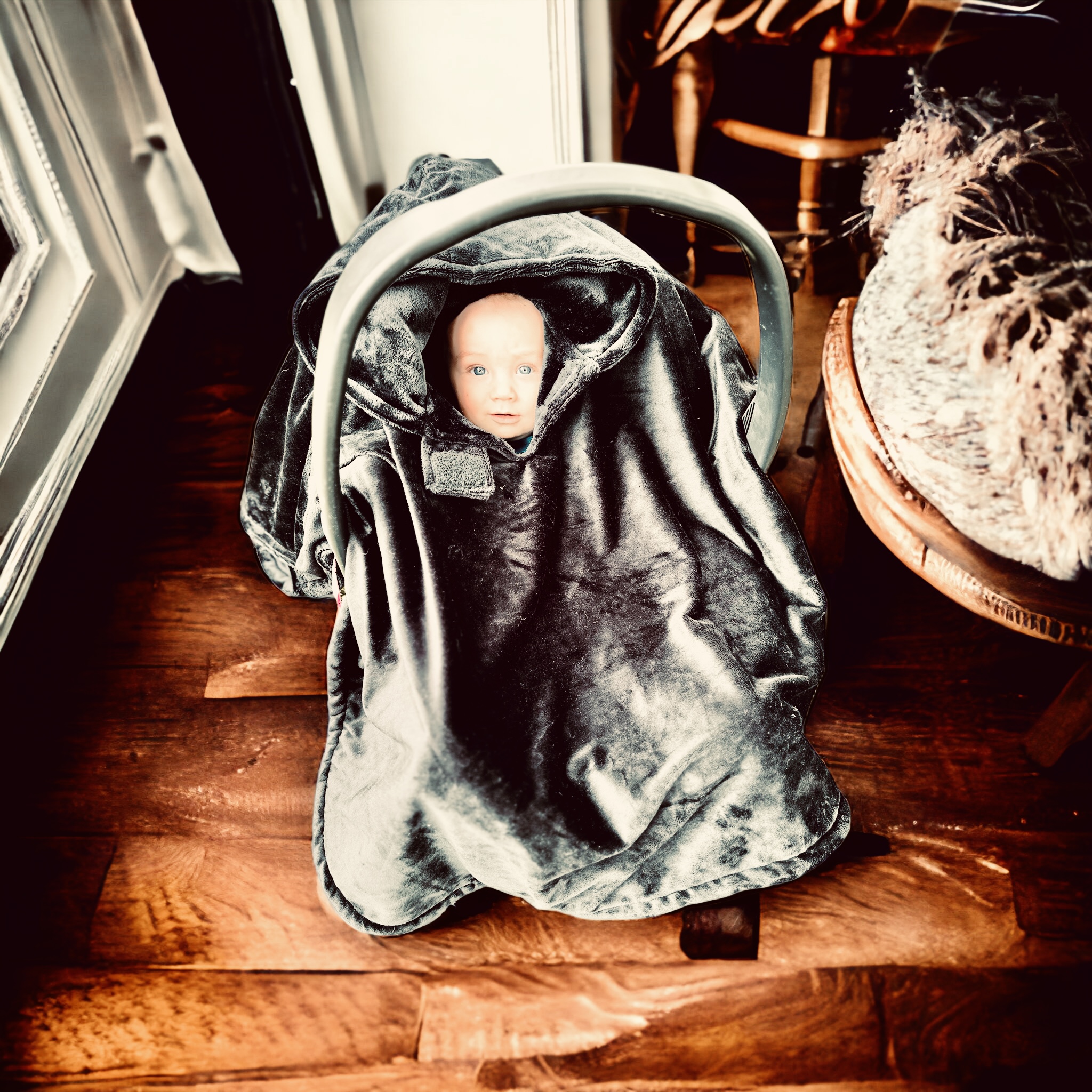 Poncho d'auto en minky